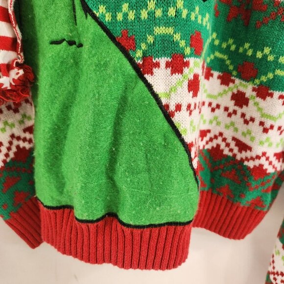 33 Degrees Dinosaur Christmas Sweater Size S T-Rex Hat Scarf Ugly Xmas Party - Picture 2 of 11